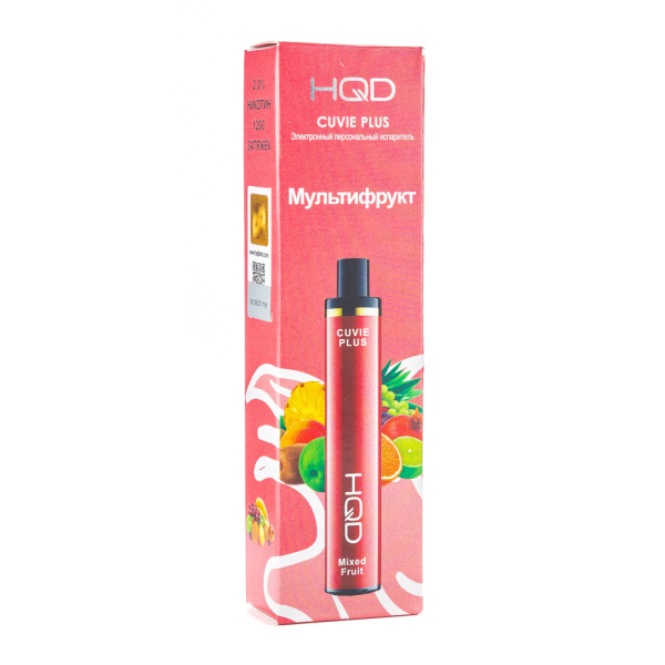 Одноразовая электронная сигарета HQD Cuvie Plus Mix Fruit (Мультифрукт) 1200 затяжек в Якутске