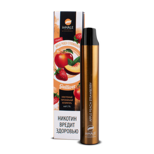 inHale Guliver Hard Strawberry Peach Apple (Яблоко Персик Клубника) 1500 затяжек в Якутске