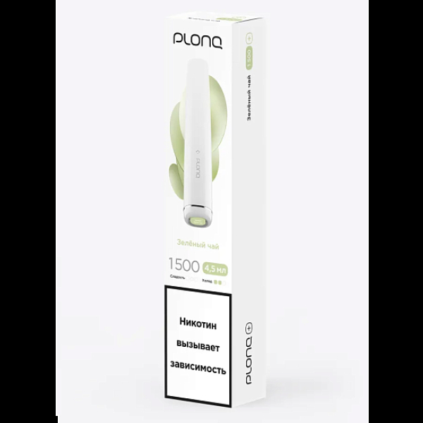 Электронка Plonq Plus 1500 Зеленый Чай 1500 затяжек в Якутске