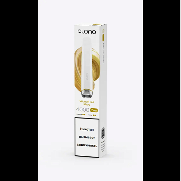 Электронка Plonq Plus Pro 4000 Черный Чай Юдзу 4000 затяжек в Якутске